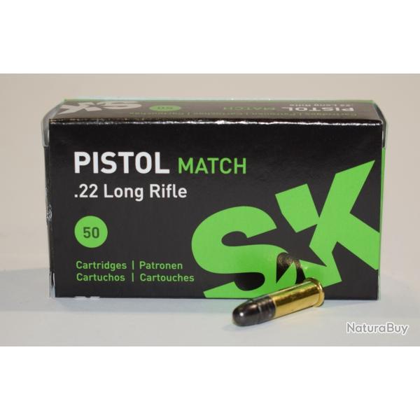 boite 500 cartouches cal 22lr SK Pistol Match 40 grains