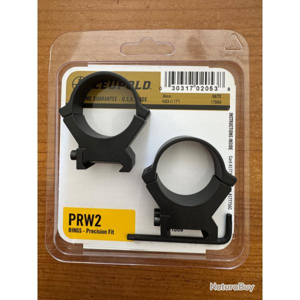 Colliers Leupold en acier pour lunette de tir