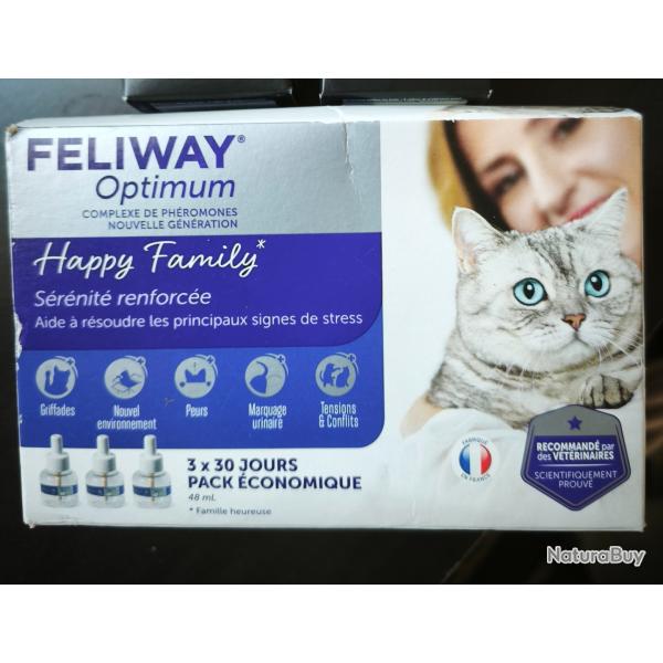 Feliway Optimum Ph�romones V�t�rinaire lot de 3 recharges 3x30 Jours - expire 03/2027 - Neuf Scell�