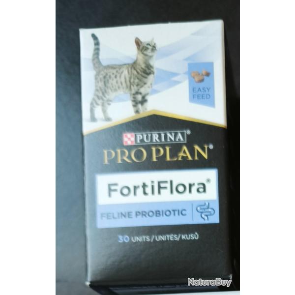 Purina Pro Plan FortiFlora - 30 Bouch�es Probiotiques Easy Feed Chat - Neuf Expire 11/2026