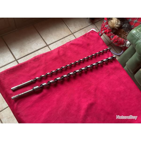 Lot de deux tr�s longs for�ts � bois pour perceuse neufs, pas de prix de r�serve