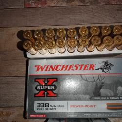 Lots de 5 bo&icirc;tes de winchester Power point cal 338 win mag