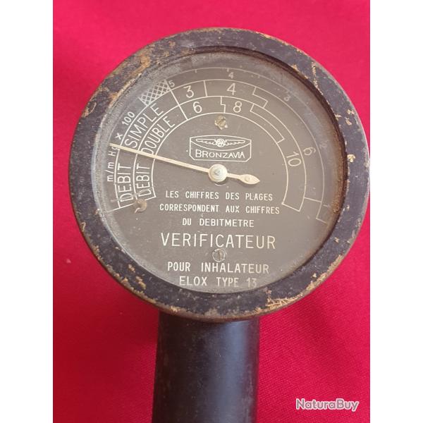AVIATION BRONZAVIA VERIFICATEUR INHALATEUR ELOX TYPE 13 MASQUE OXYG�NE
