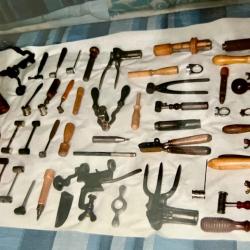 AV 1 lot d'outils anciens pour confection de munitions lisses