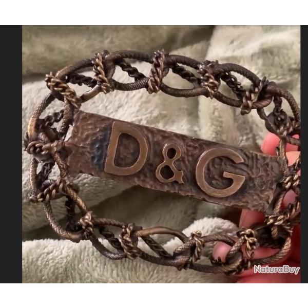 Rare Boucle de ceinture D&G Archive ��Industrial Wire�� 10x7 cm