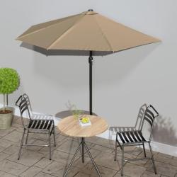 Parasol de balcon avec m&acirc;t en aluminium Taupe 270x144 cm Demi