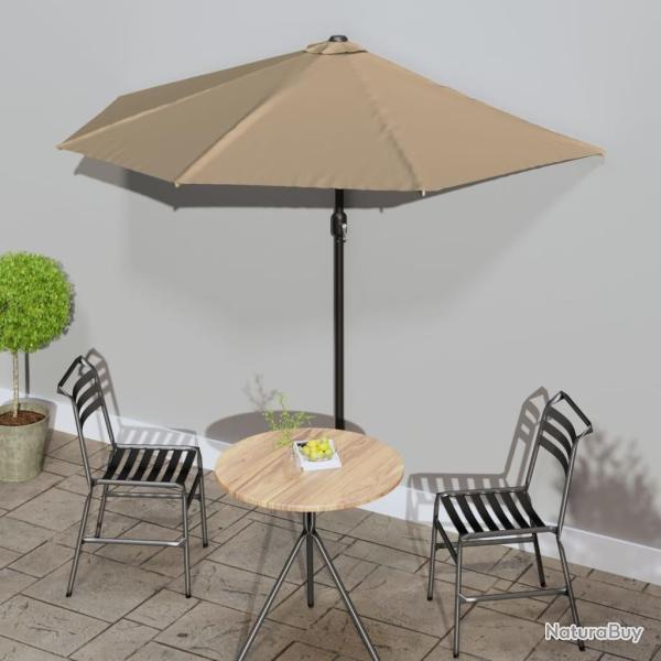 Parasol de balcon avec m�t en aluminium Taupe 270x144 cm Demi