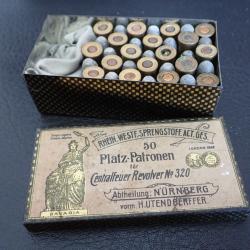 Boite + 35 cartouches calibre 320. RWS. Rare &agrave; saisir