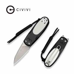 Couteau CIVIVI Purr Slipjoint Lame Acier Nitro-V Satin Manche G10 Blk/White CIVC250542