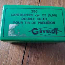 Cartouches 22 Bosquette double culot G&eacute;velot, bo&icirc;te entam&eacute;e, lot de 128 cartouches