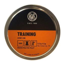 PLOMBS RWS TRAINING CAL.4.5 0,53G 8.2GR PAR 2500 (5 boites de 500)