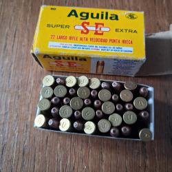 Cartouches 22lr Aguila, 22 HV HP, 1 bo&icirc;te de 50