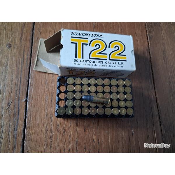 Cartouches 22lr Winchester T22, bo�te entam�e, 47 cartouches