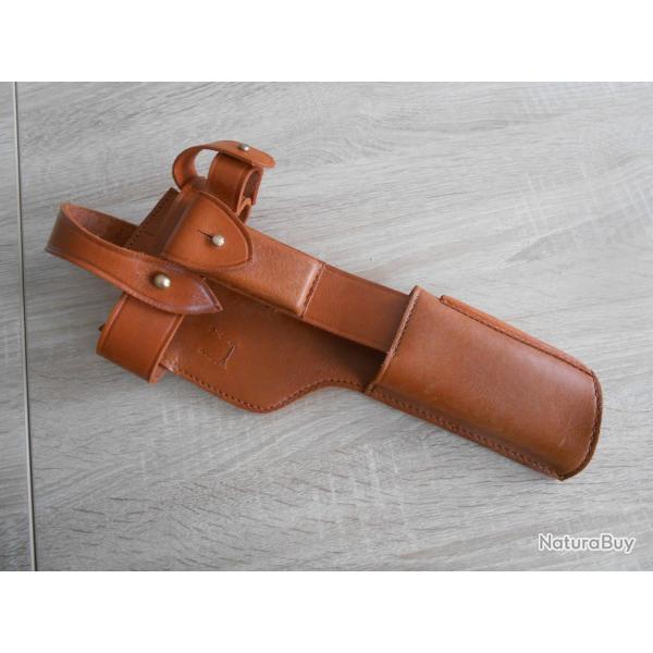 brelage en cuir pour crosse boisC96