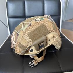 Casque FAST Balistique NIJ3A | Base Coyotte + housse multicam