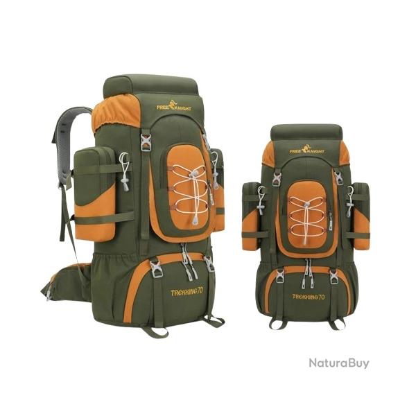 Sac � Dos Randonn�e 70L Imperm�able Alpinisme Trekking Camping Voyage L�ger Vert Arm�e