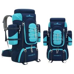 Sac &agrave; Dos Randonn&eacute;e 70L Imperm&eacute;able Alpinisme Trekking Camping Voyage L&eacute;ger Bleu Marine