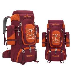 Sac &agrave; Dos Randonn&eacute;e 70L Imperm&eacute;able Alpinisme Trekking Camping Voyage L&eacute;ger Rouge