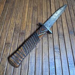 KAMPFMESSER GOTTLIEB HAMMESFAHR SOLINGEN COUTEAU DE TRANCH&Eacute;E POIGNARD DE COMBAT ALLEMAND WW1