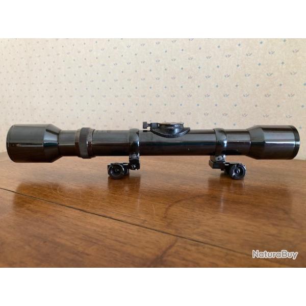 Lunette Tchechoslovaque MEOPTA  Lovec 4 x tout acier avec montage acier d�rivable pour rail de 11 mm