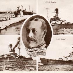 Carte postale de 1935 du roi George V avec la flotte -N&deg;8173