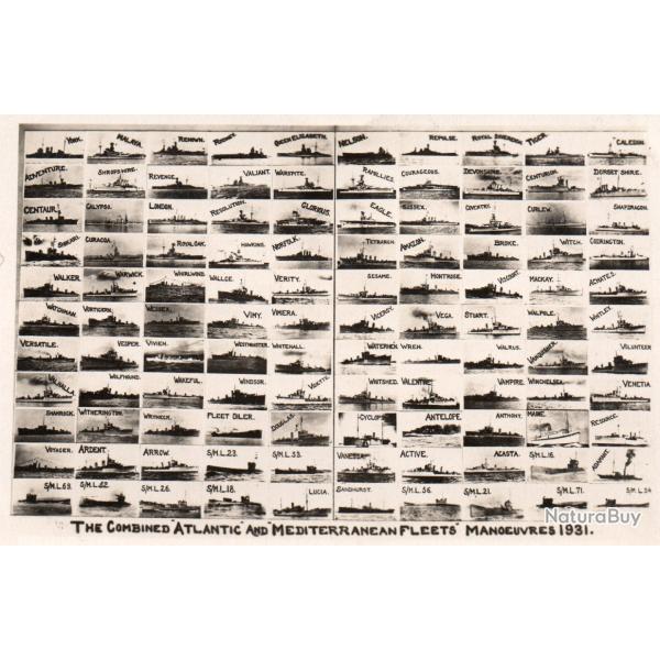 Carte postale de 1931 des manoeuvres des flottes combin�es de l'Atlantique -N�8175
