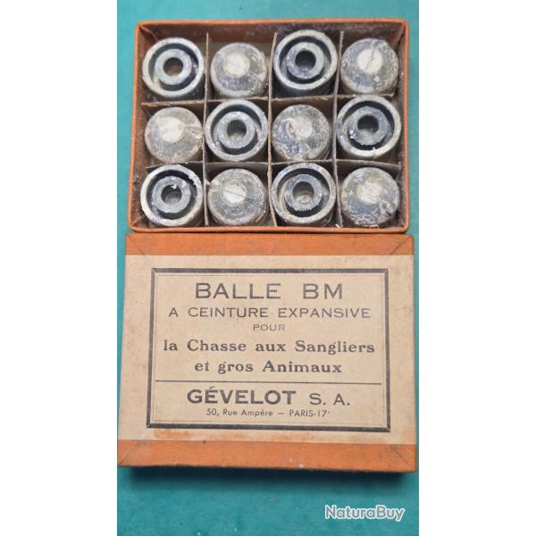 Anciennes Balles BM brevet�e de chasse de Gevelot boite originale Rue Ampere Paris prix net