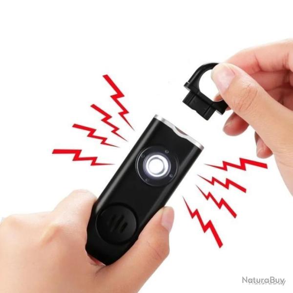 PORTE-CLEF ALARME PERSONNELLE D'AUTOD�FENSE ANTI-AGRESSION 130 D�CIBELS