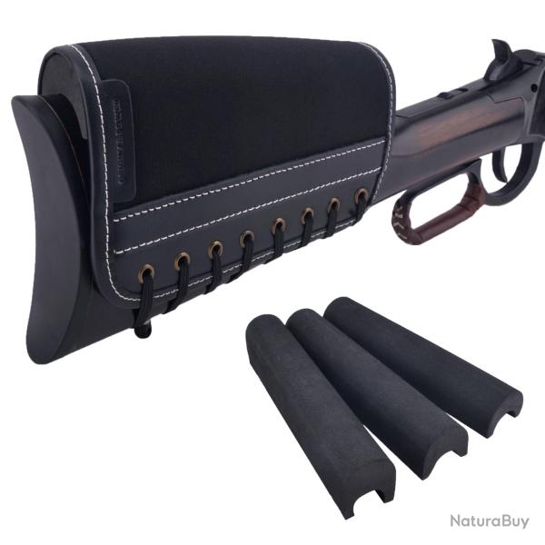BUSC DE CROSSE GAUCHER/DROITIER + 3 INSERTS CUIR ET NEOPRENE - NOIR - LIVRAISON GRATUITE