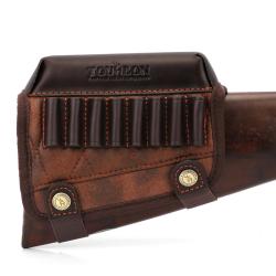 REPOSE-JOUE EN CUIR AVEC CARTOUCHI&Egrave;RE 30-30 308 30-06 ETC - LIVRAISON GRATUITE