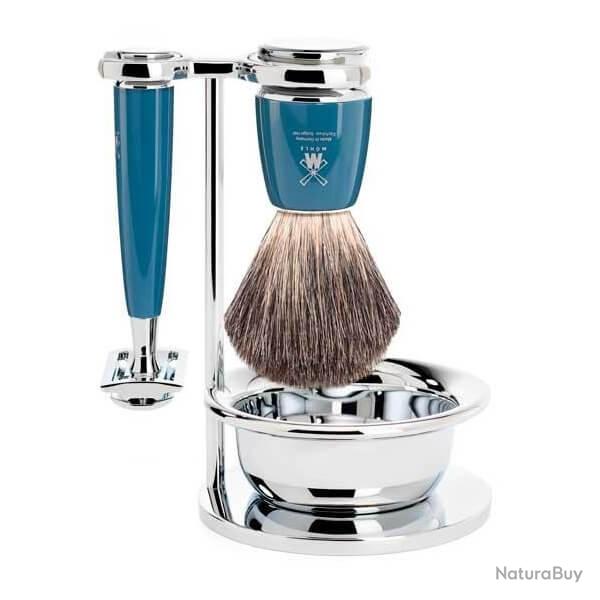 Set 4 pi�ces bleu Muhle Rytmo lame s�curit�, pur noir