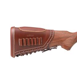 SABOT AMORTISSEUR AVEC CARTOUCHI&Egrave;RE .308 30.06 POUR DROITIER - CUIR V&Eacute;RITABLE