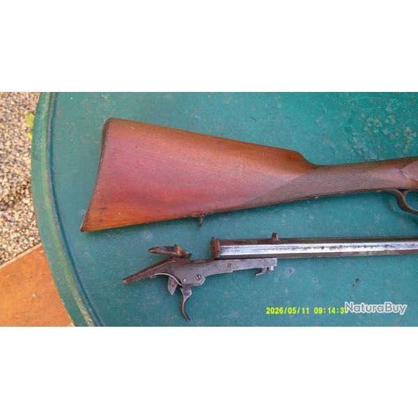 Carabine 5,5 mm canon octogonal, carabine ancienne � chiens