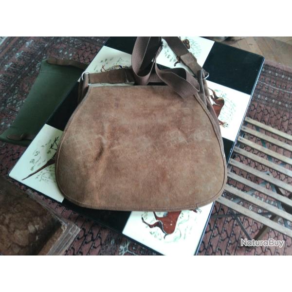 ancien carnier gibeciere cuir