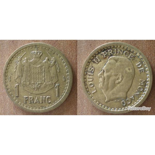 Monaco 1 Franc 1943 Piece Prince Rainier Franc