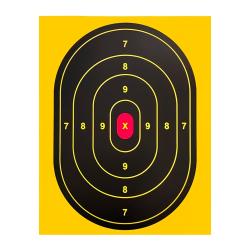 Cible de Tir Carton Score Jaune & Noir 22,86 x 17,78 cm - Lot de 20