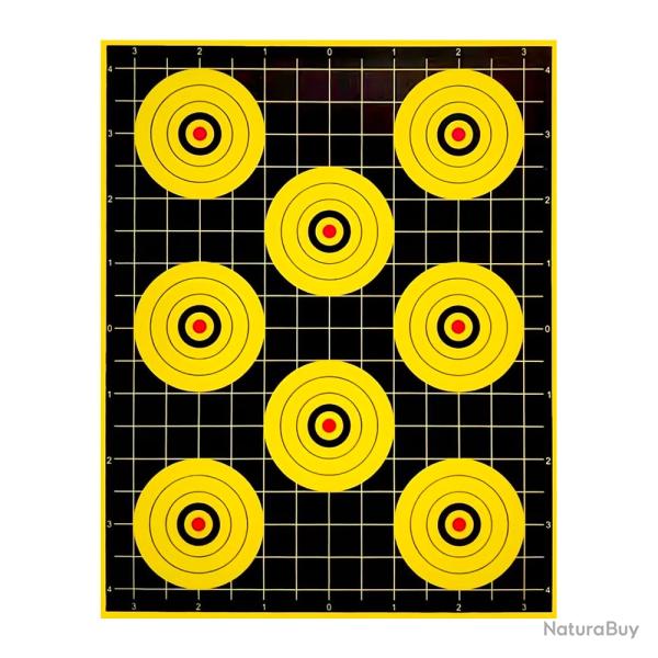 Cible de Tir Carton 8 Blasons 22,86 x 17,78 cm - Lot de 20