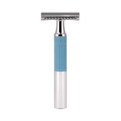 Rasoir Muhle NEO de s&eacute;curit&eacute; chrom&eacute;/bleu