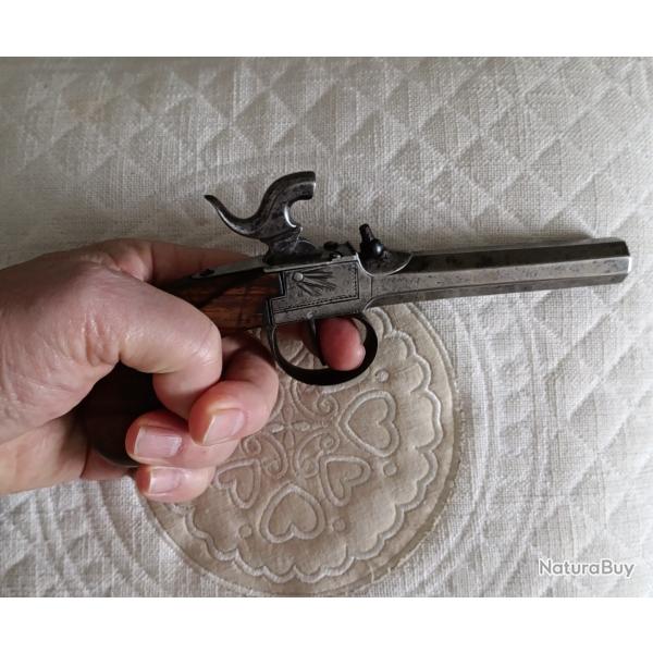 PISTOLET DE GOUSSET POCHE VOYAGE 12mm ELG Li�ge 19e