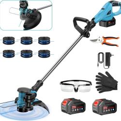 Coupe-Bordure sans Fil 21V (2X 4.0Ah) - 30cm, 2,3kg - Compatible avec Batteries 18V / 21V Courantes