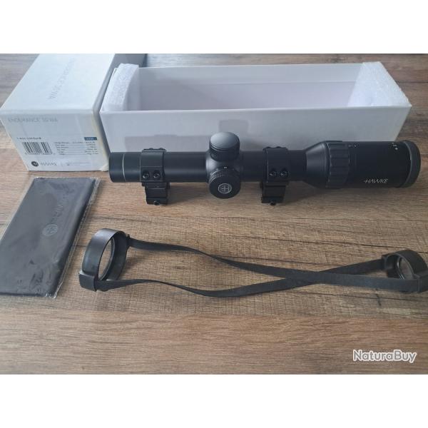 Lunette de battue hawke endurance WA 1-4�24 r�ticule lumineux montage fixe inclus