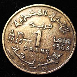 Maroc, piece de 1 franc de 1945 (empire cherifien) ttb