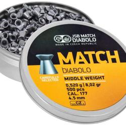 500 plombs Match Middle Weight 4.50 mm 8.02 grains JSB