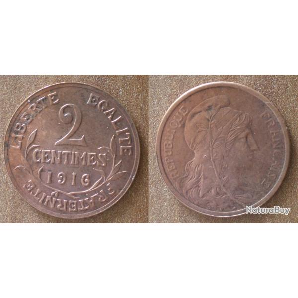 France 2 Centimes 1916 Piece Dupuis Centime De Franc Francs
