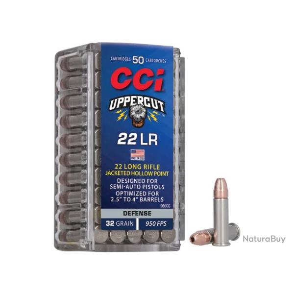Balles 22 LR CCI Uppercut Plated HP - 32 gr
