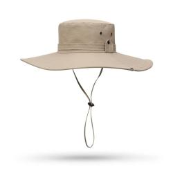 Chapeau Cowboy Homme Grand Bord Anti-UV Randonn&eacute;e P&ecirc;che L&eacute;ger Parasol Tour T&ecirc;te 52-60 cm Kaki