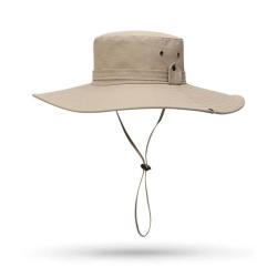Chapeau Cowboy Homme Grand Bord Anti-UV Randonn&eacute;e P&ecirc;che L&eacute;ger Parasol Tour T&ecirc;te 52-60 cm Kaki