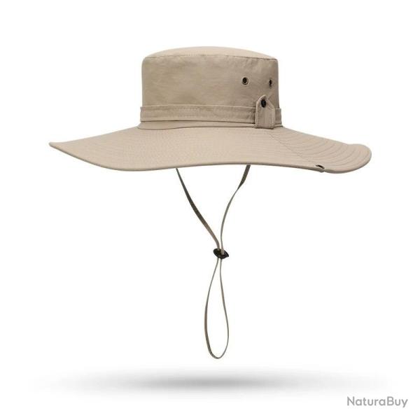 Chapeau Cowboy Homme Grand Bord Anti-UV Randonn�e P�che L�ger Parasol Tour T�te 52-60 cm Kaki
