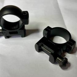 Supports / Colliers picatinny diam&egrave;tre 25mm pour lunette