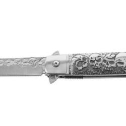 Couteau pliant HERBERTZ CJH T&ecirc;tes de Mort - Inox